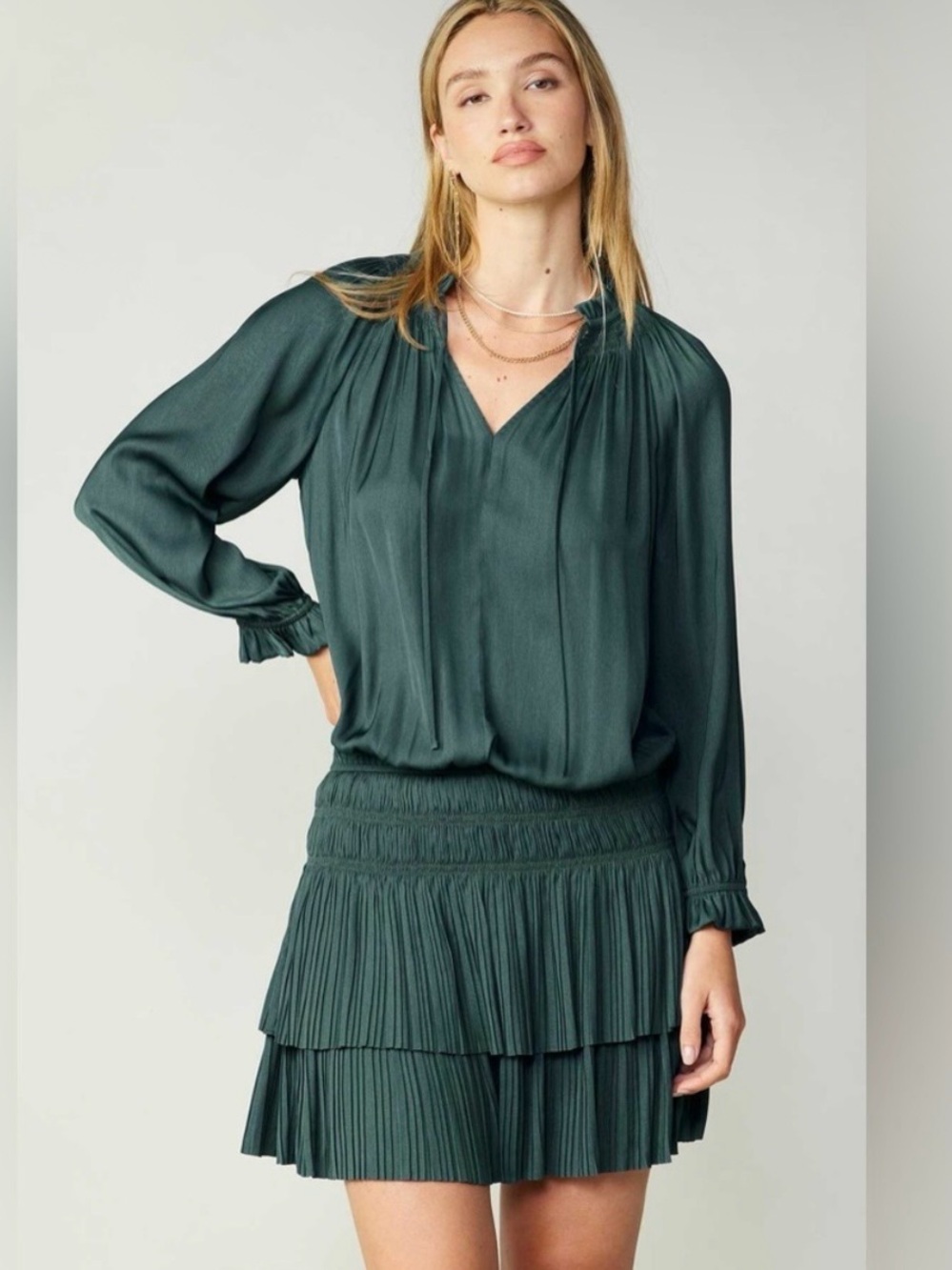 Current Air Laurel Pleated Mini Dress